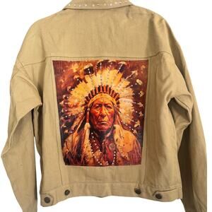 KIG NWT Sample Jacket 100% Cotton Rhinestone Western Statement Piece